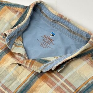 KÜHL Skorpio Linen Blend Plaid Short Sleeve Button Up Shirt Men's XL